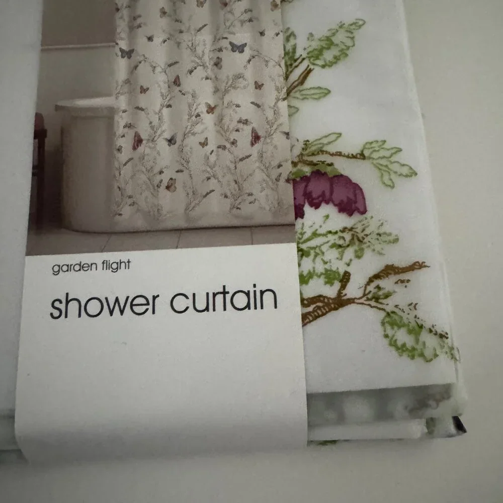 Maytex Garden Flight Peva Shower Curtain New